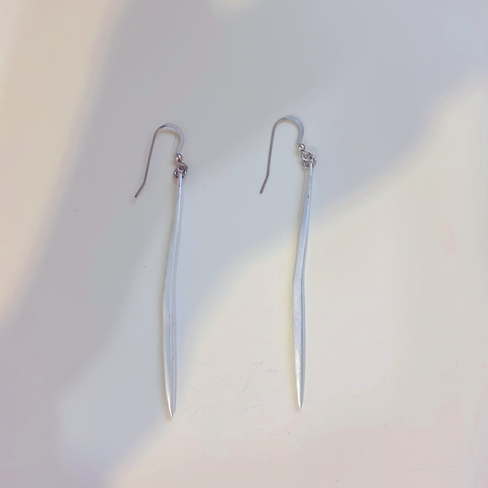Silver style icicle earrings